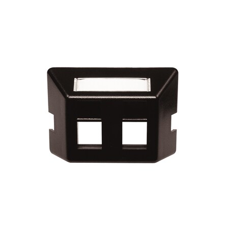 Hubbell Premise Wiring 2-PORT FACEPLATE UNLOADED, FOR MODULAR FURNITURE, BLACK FP2BK